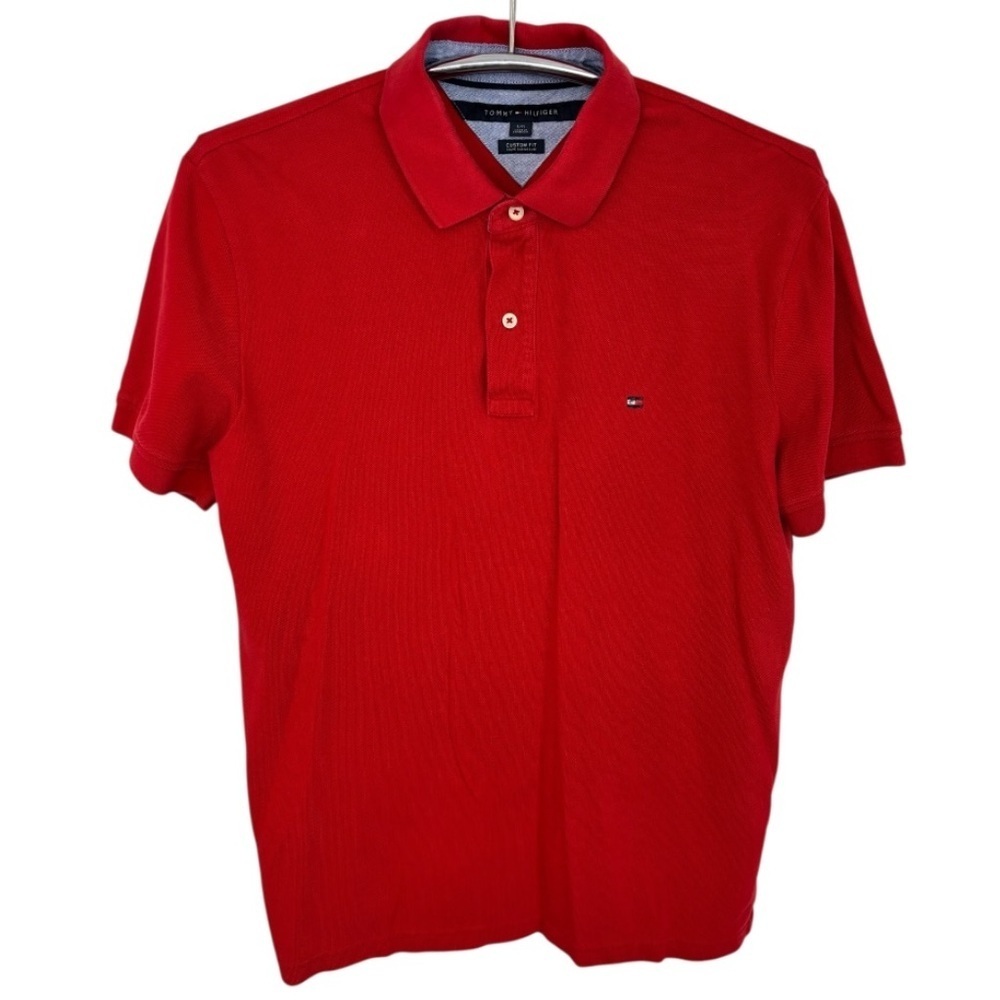 Tommy Hilfiger Custom Fit Men's Vibrant Red Polo Size Large - Picture 1 of 8